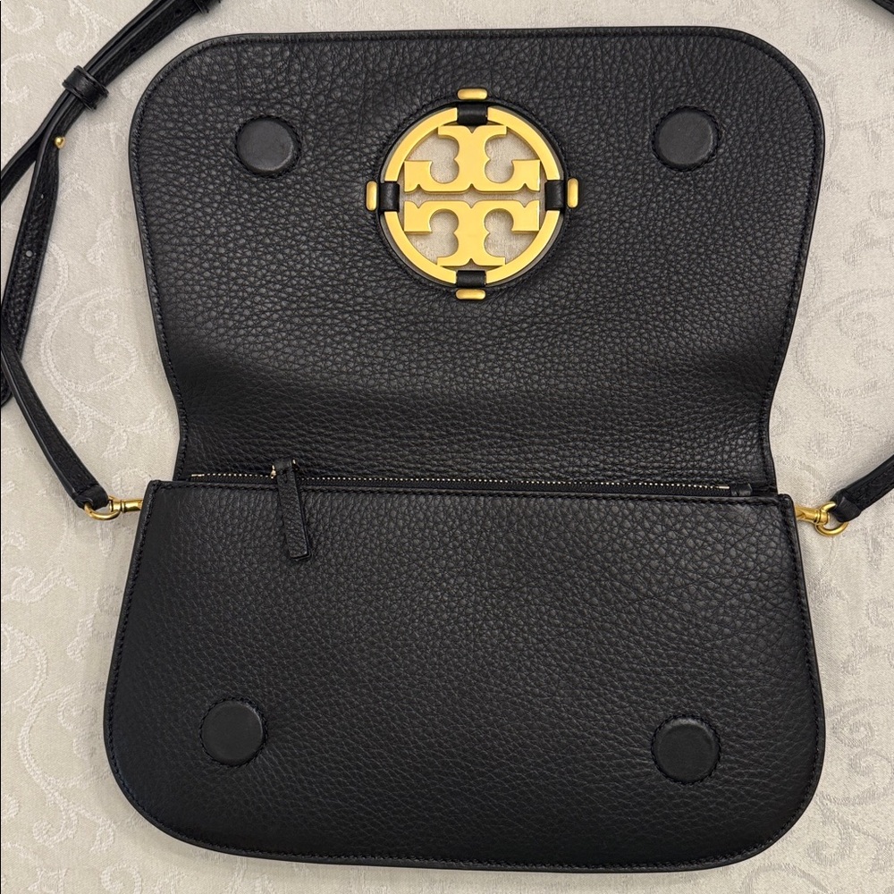 Tory Burch Miller Clutch / Shoulder Bag, Pebbled Leather - Picture 6 of 14